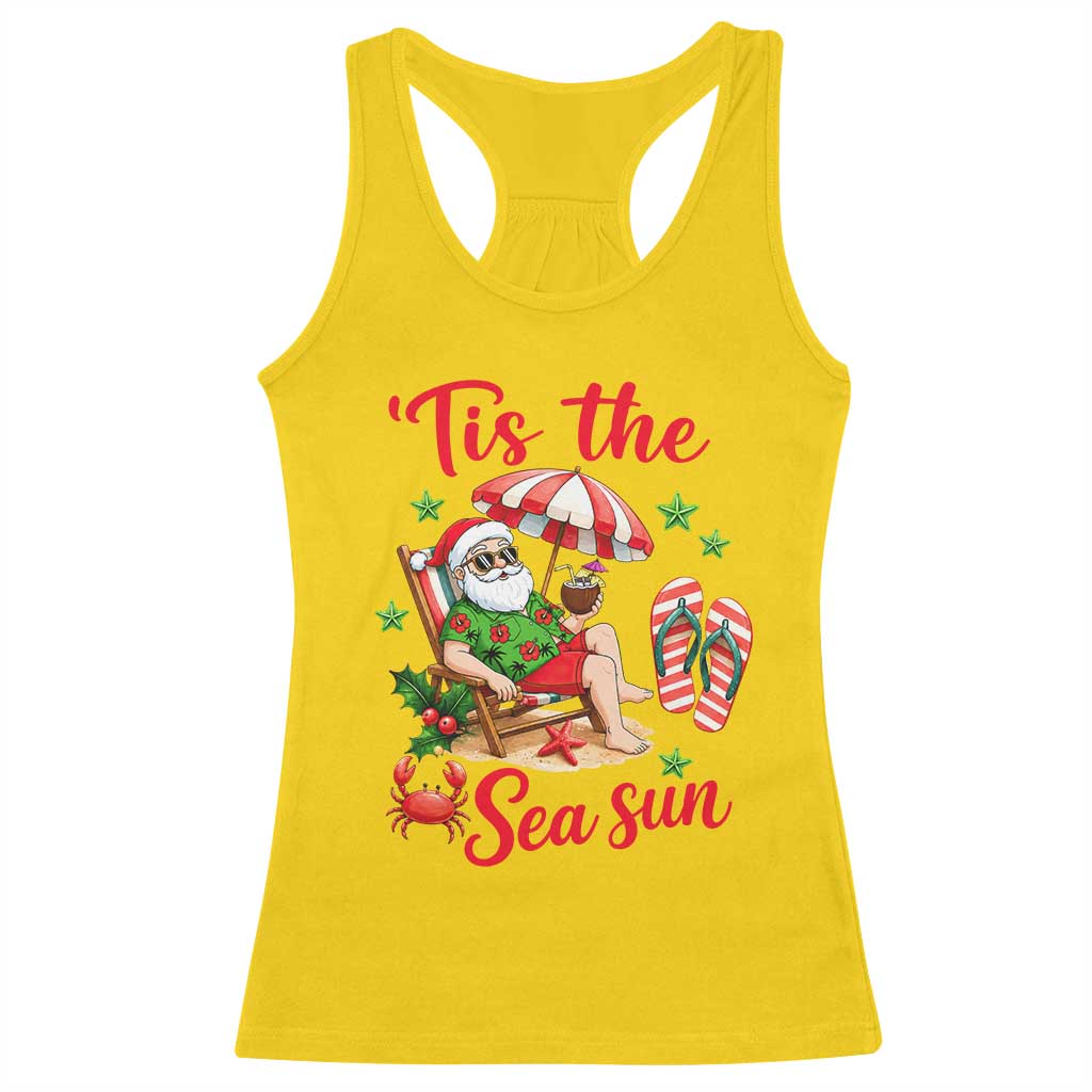 Funny Santa Christmas In July Graphic Racerback Tank Top Tis The Sea Sun TS12 Daisy Print Your Wear