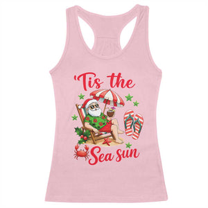 Funny Santa Christmas In July Graphic Racerback Tank Top Tis The Sea Sun TS12 Light Pink Print Your Wear