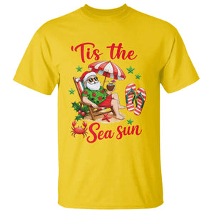 Funny Santa Christmas In July Graphic T Shirt Tis The Sea Sun