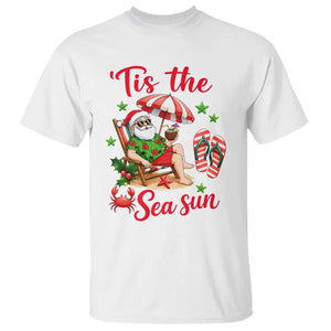 Funny Santa Christmas In July Graphic T Shirt Tis The Sea Sun