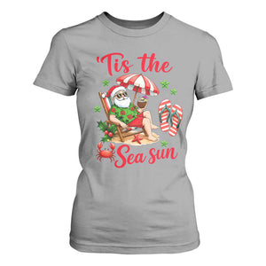 Funny Santa Christmas In July Graphic T Shirt For Women Tis The Sea Sun TS12 Sport Gray Print Your Wear