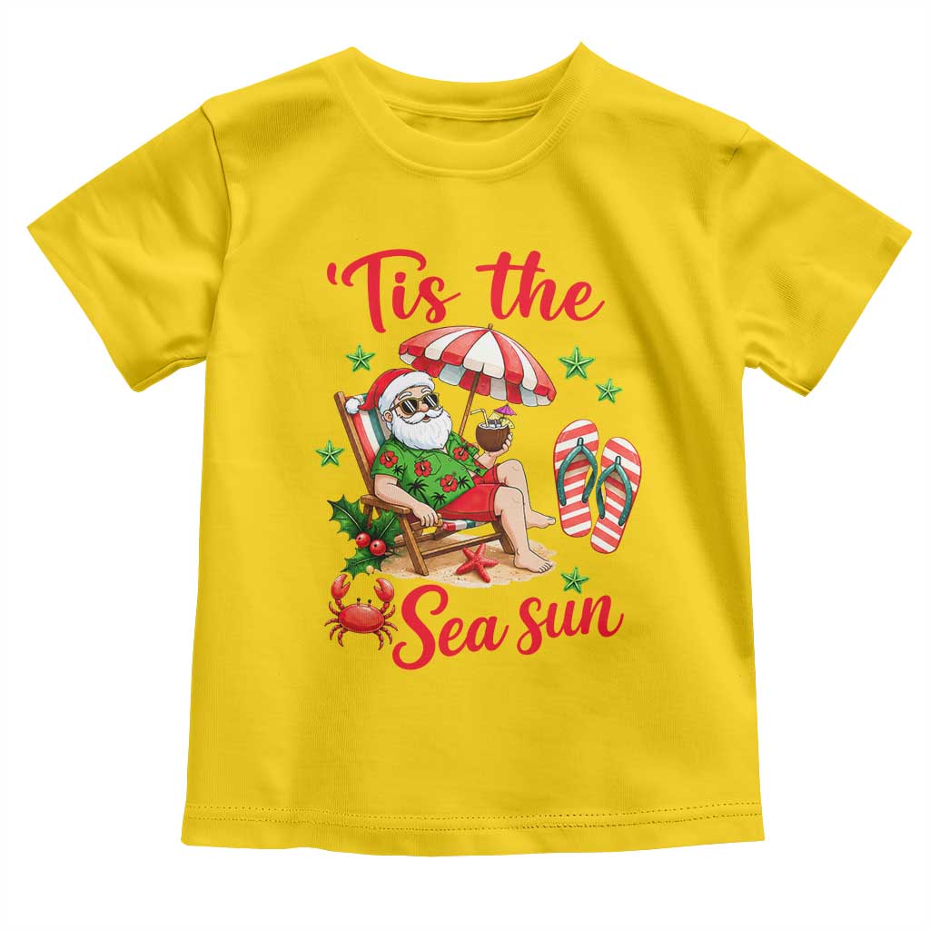 Funny Santa Christmas In July Graphic Toddler T Shirt Tis The Sea Sun TS12 Daisy Print Your Wear