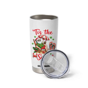 Funny Santa Christmas In July Graphic Tumbler Cup Tis The Sea Sun TS12 Print Your Wear
