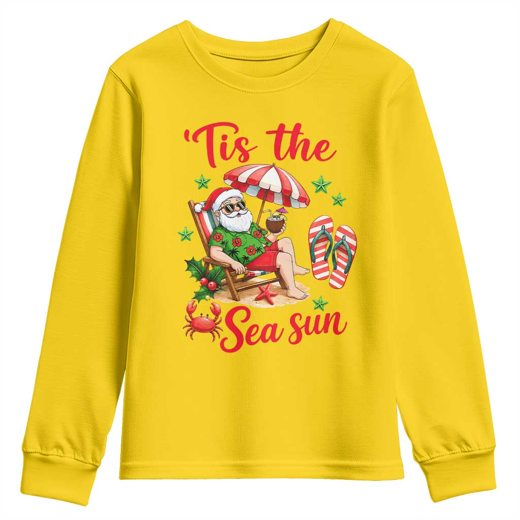 Funny Santa Christmas In July Graphic Youth Sweatshirt Tis The Sea Sun TS12 Daisy Print Your Wear