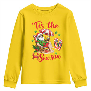 Funny Santa Christmas In July Graphic Youth Sweatshirt Tis The Sea Sun TS12 Daisy Print Your Wear