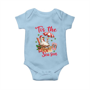 Funny Christmas In July Goose Baby Onesie Tropical Summer Beach Party TS12 Light Blue Print Your Wear