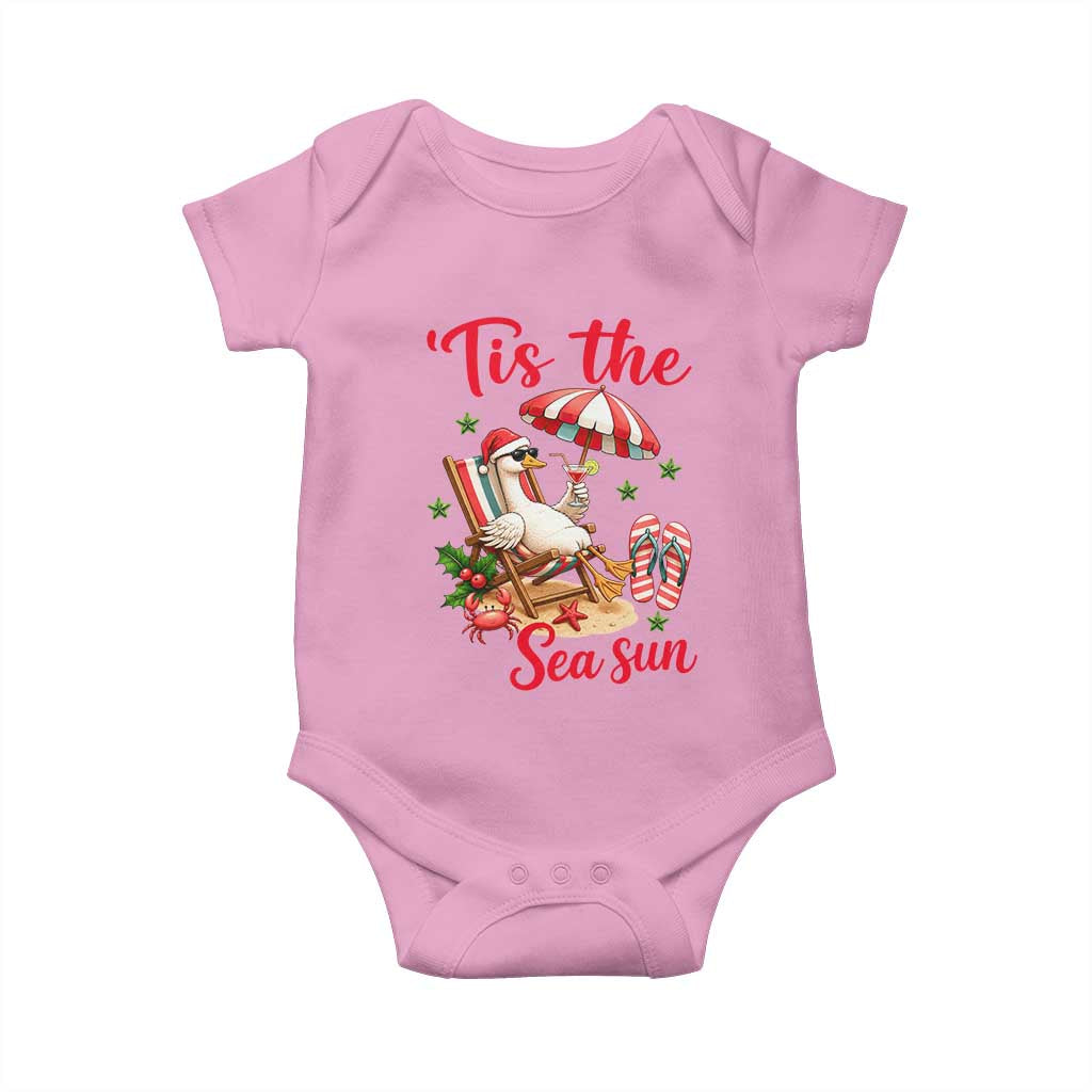 Funny Christmas In July Goose Baby Onesie Tropical Summer Beach Party TS12 Light Pink Print Your Wear