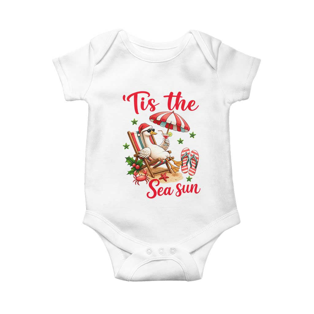 Funny Christmas In July Goose Baby Onesie Tropical Summer Beach Party TS12 White Print Your Wear
