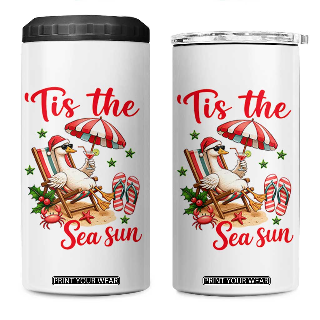 Funny Christmas In July Goose 4 in 1 Can Cooler Tumbler Tropical Summer Beach Party TS12 One Size: 16 oz White Print Your Wear