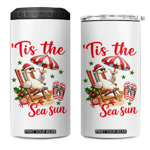 Funny Christmas In July Goose 4 in 1 Can Cooler Tumbler Tropical Summer Beach Party TS12 One Size: 16 oz White Print Your Wear