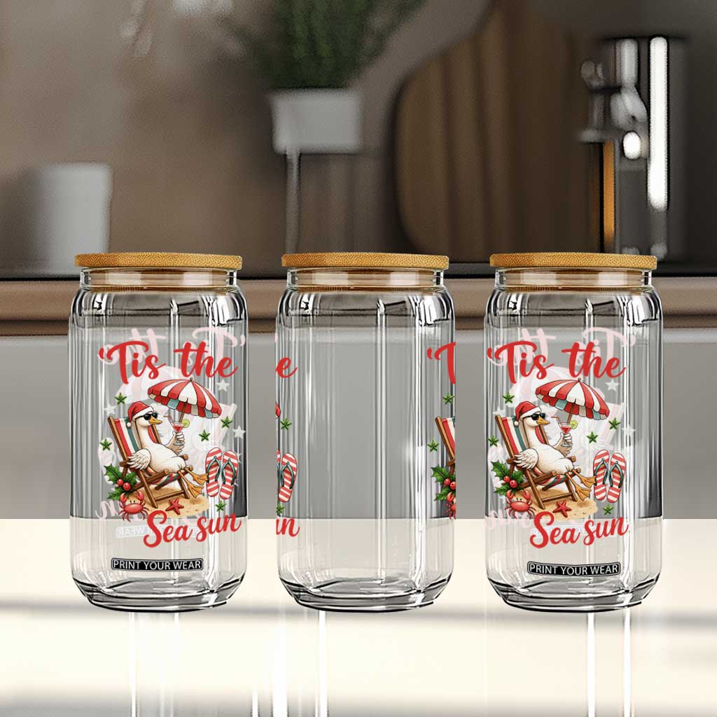 Funny Christmas In July Goose Glass Can Tropical Summer Beach Party TS12 Print Your Wear