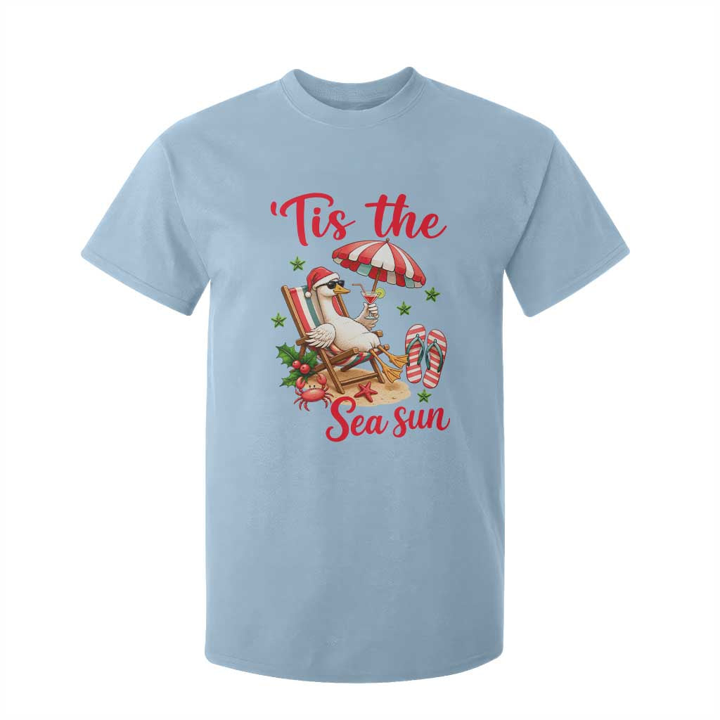 Funny Christmas In July Goose T Shirt For Kid Tropical Summer Beach Party TS12 Light Blue Print Your Wear