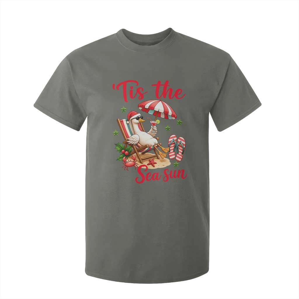 Funny Christmas In July Goose T Shirt For Kid Tropical Summer Beach Party TS12 Military Green Print Your Wear