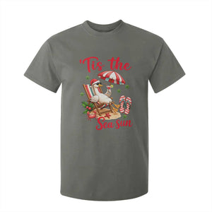 Funny Christmas In July Goose T Shirt For Kid Tropical Summer Beach Party TS12 Military Green Print Your Wear