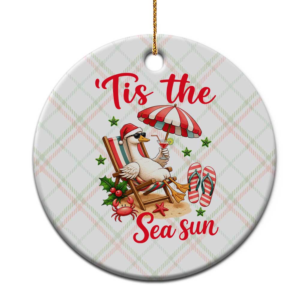 Funny Christmas In July Goose Ceramic Ornament Tropical Summer Beach Party TS12 1pc Christmas Plaid Print Your Wear