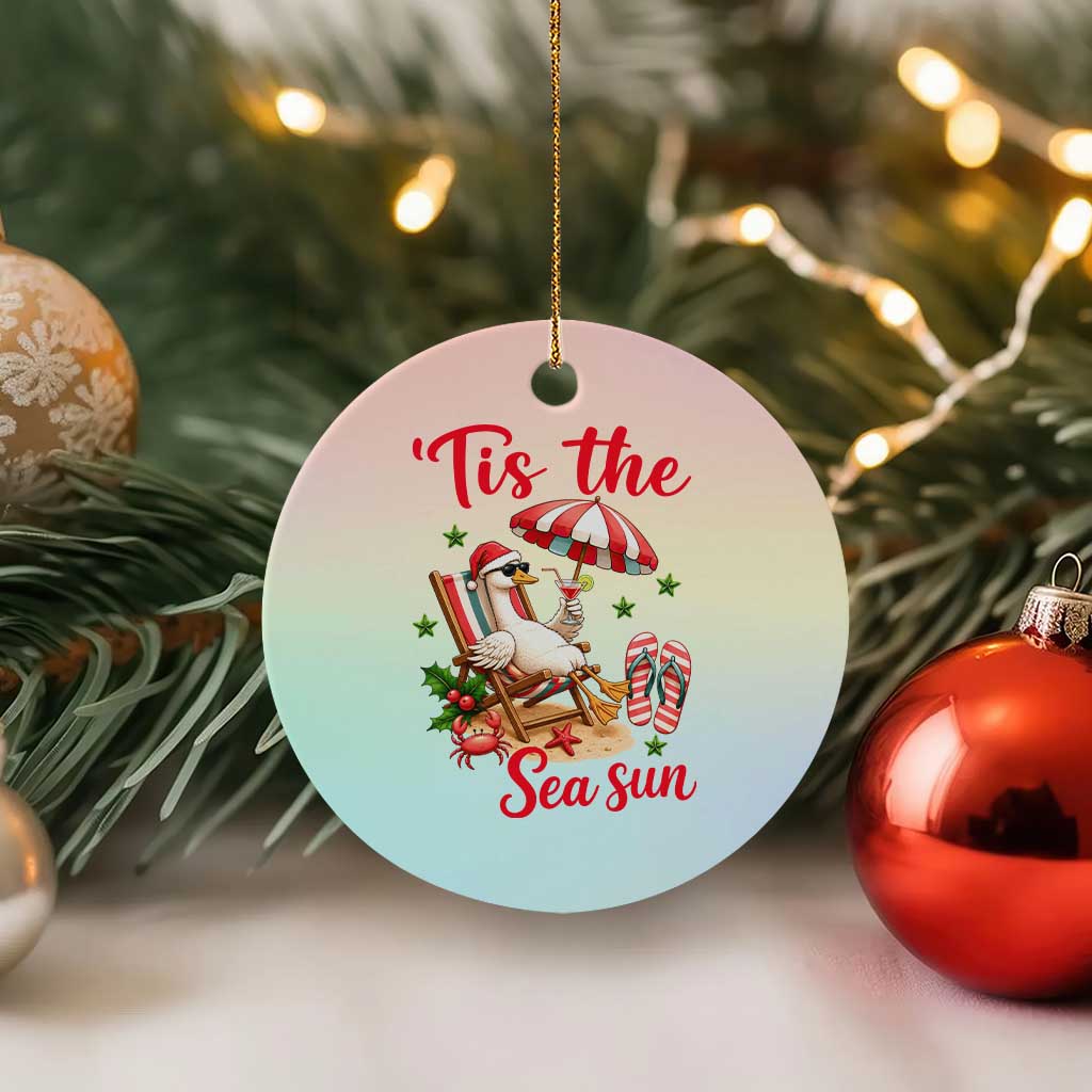 Funny Christmas In July Goose Ceramic Ornament Tropical Summer Beach Party TS12 1pc Pastel Print Your Wear