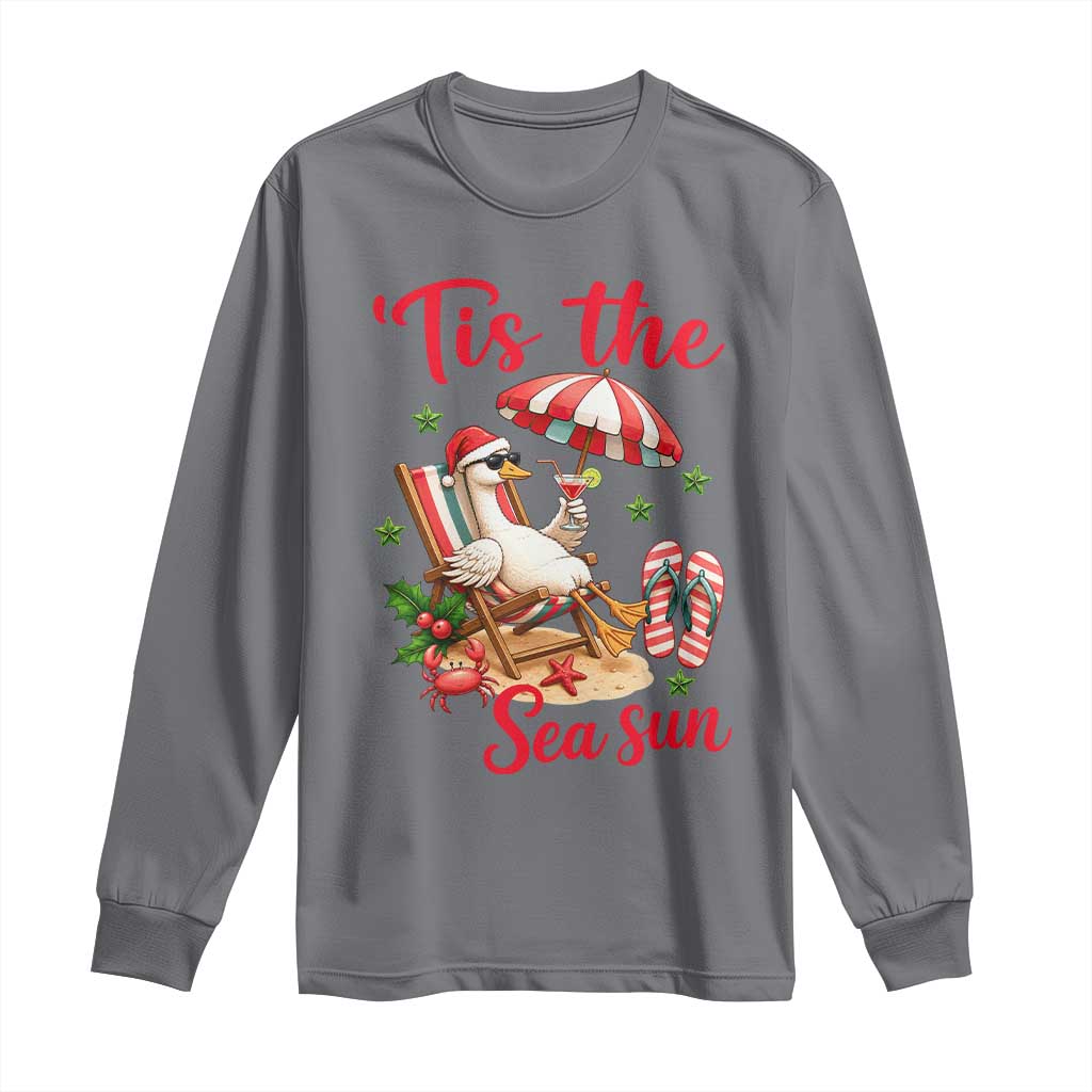 Funny Christmas In July Goose Long Sleeve Shirt Tropical Summer Beach Party TS12 Charcoal Print Your Wear