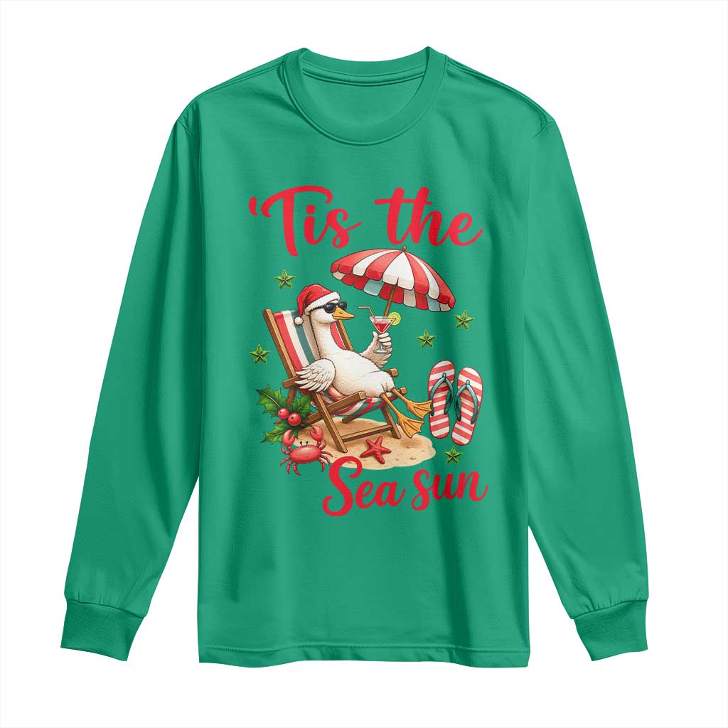Funny Christmas In July Goose Long Sleeve Shirt Tropical Summer Beach Party TS12 Irish Green Print Your Wear