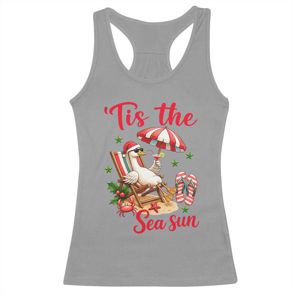 Funny Christmas In July Goose Racerback Tank Top Tropical Summer Beach Party TS12 Sport Gray Print Your Wear