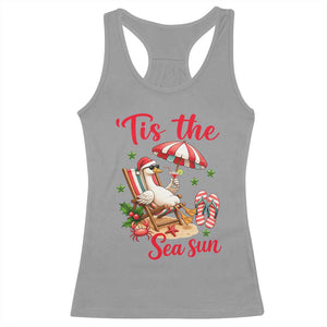 Funny Christmas In July Goose Racerback Tank Top Tropical Summer Beach Party TS12 Sport Gray Print Your Wear