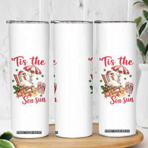 Funny Christmas In July Goose Skinny Tumbler Tropical Summer Beach Party TS12 Print Your Wear