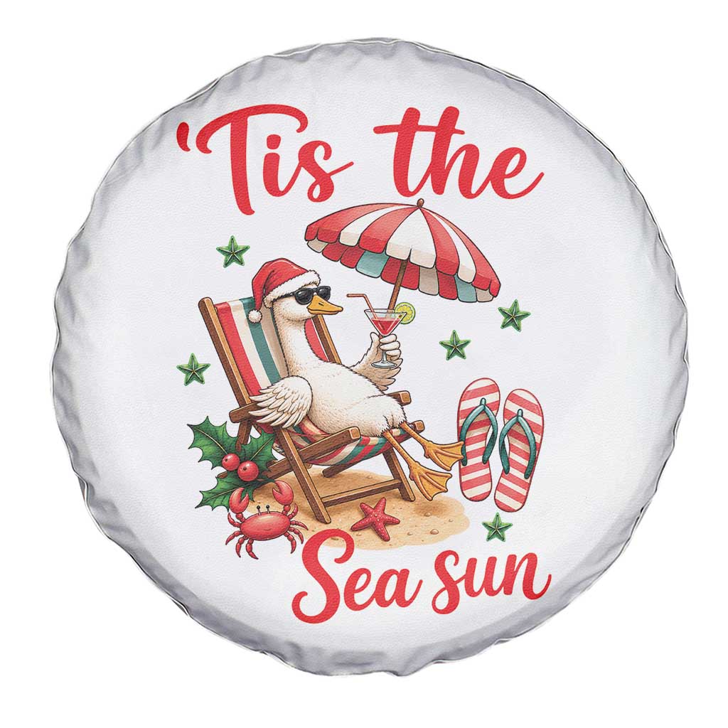 Funny Christmas In July Goose Spare Tire Cover Tropical Summer Beach Party TS12 Print Your Wear
