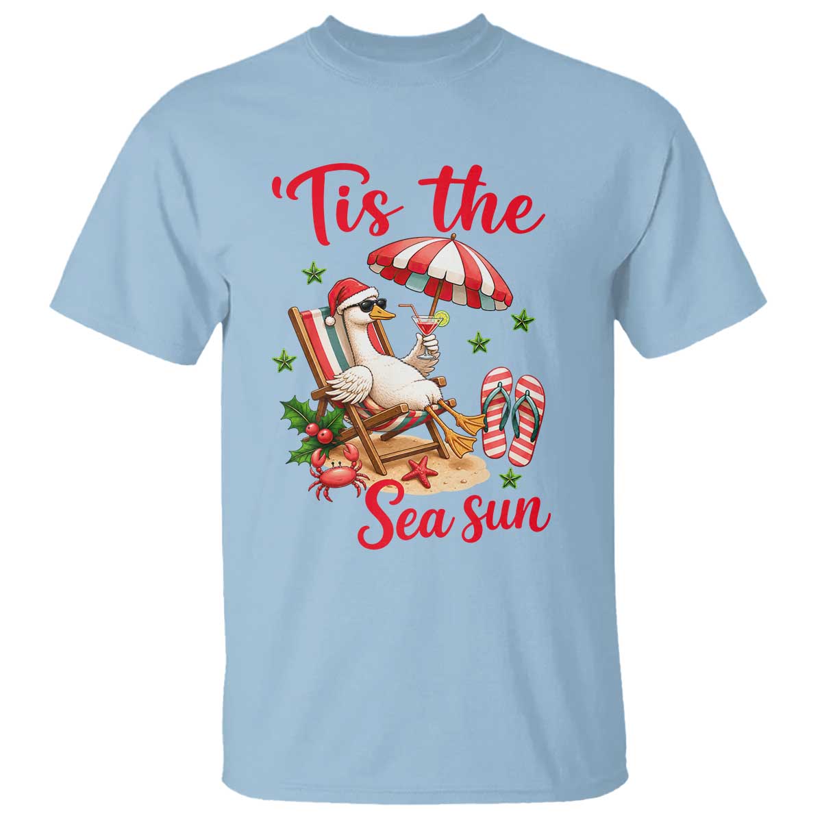 Funny Christmas In July Goose T Shirt Tropical Summer Beach Party