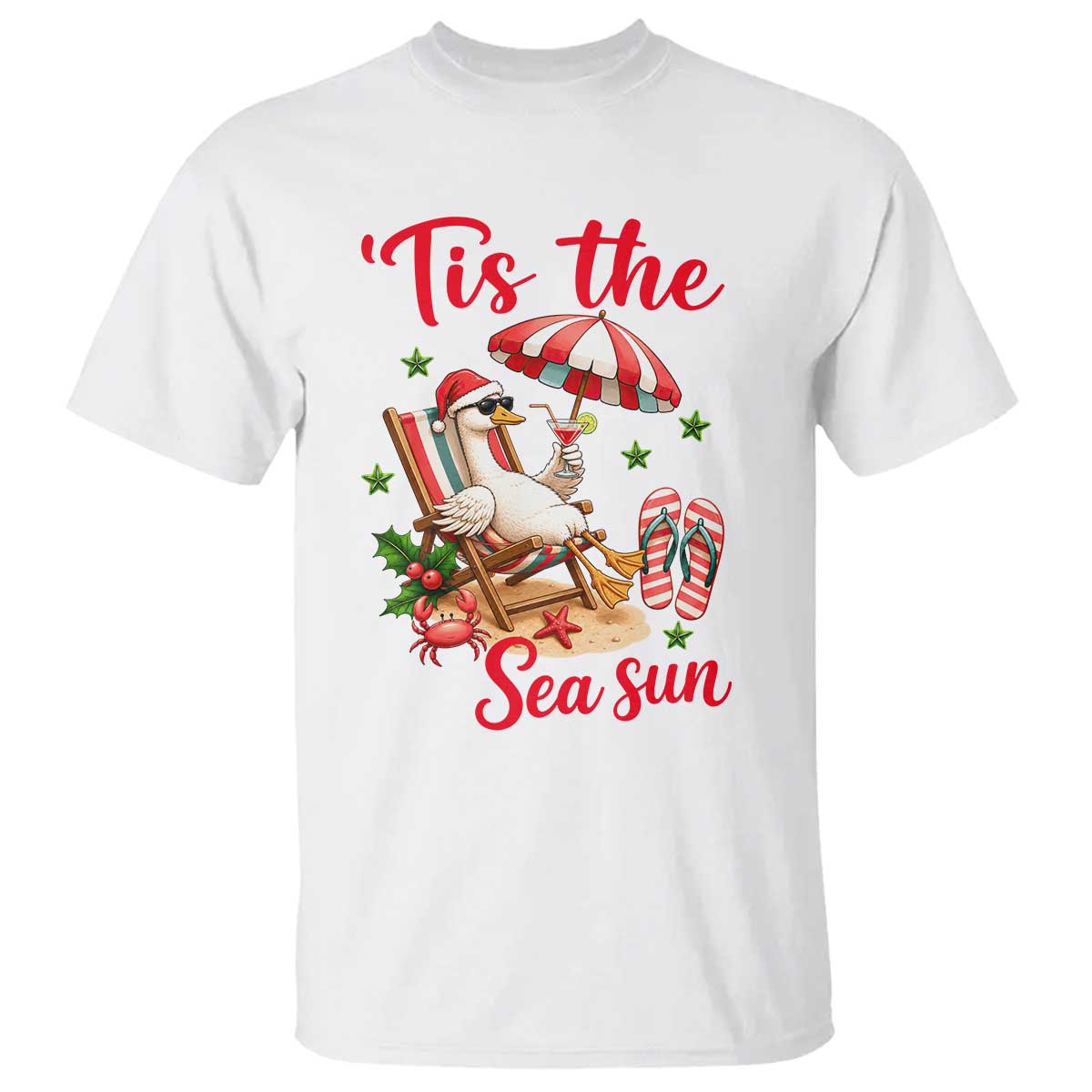 Funny Christmas In July Goose T Shirt Tropical Summer Beach Party
