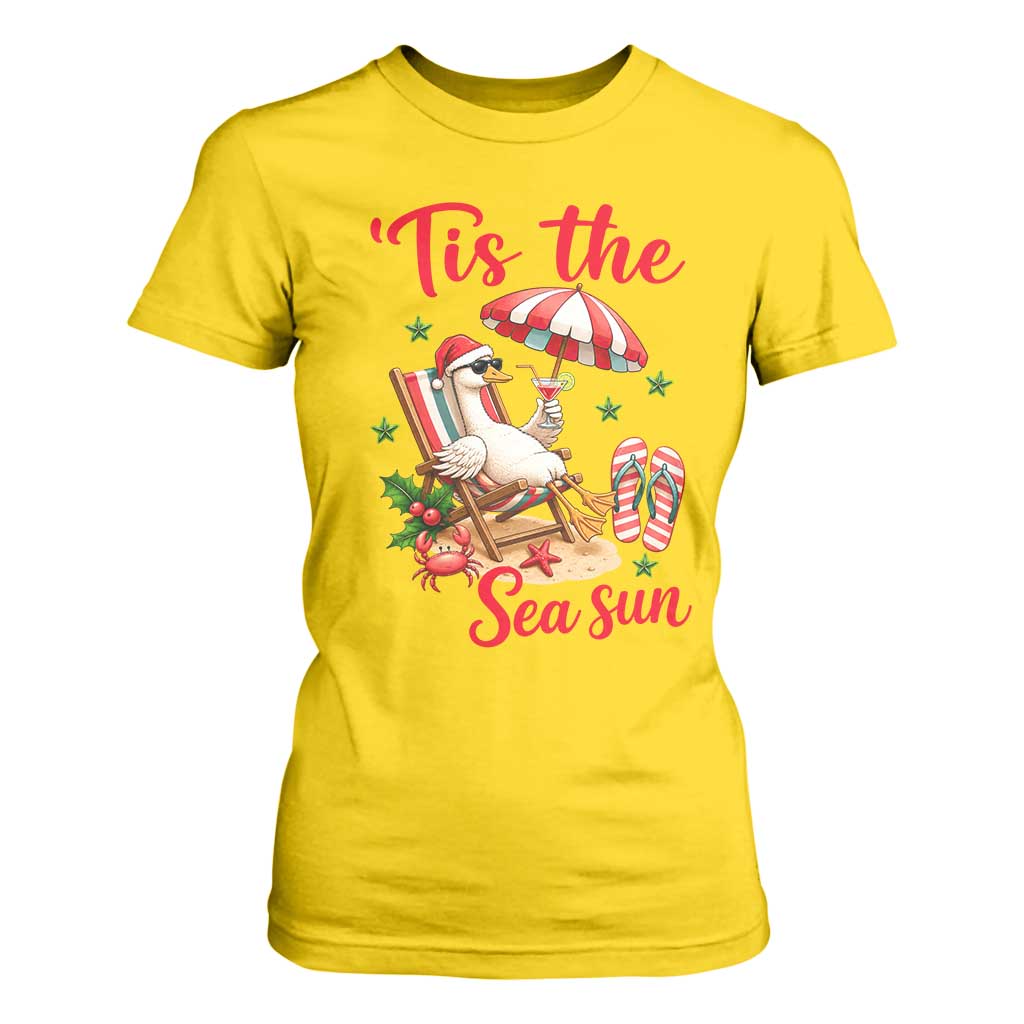 Funny Christmas In July Goose T Shirt For Women Tropical Summer Beach Party TS12 Daisy Print Your Wear