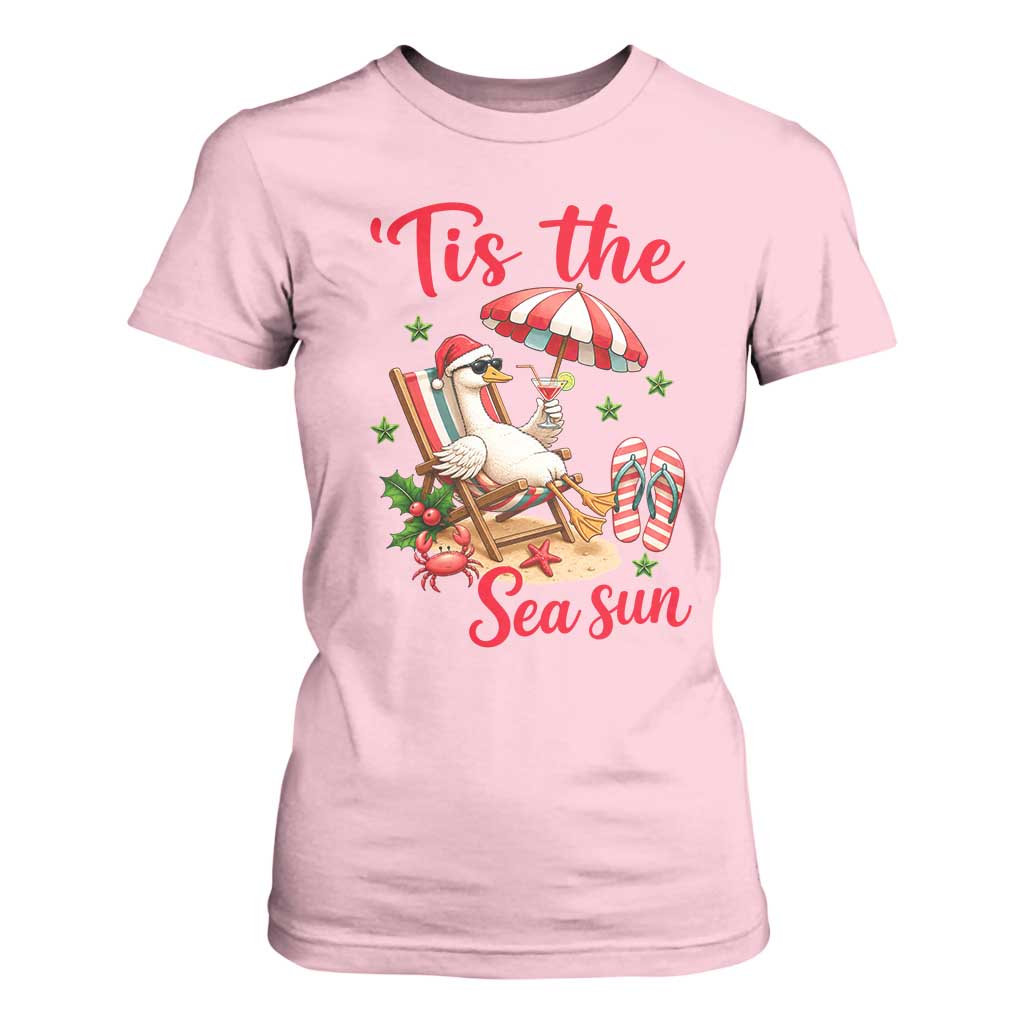Funny Christmas In July Goose T Shirt For Women Tropical Summer Beach Party TS12 Light Pink Print Your Wear