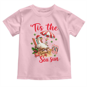 Funny Christmas In July Goose Toddler T Shirt Tropical Summer Beach Party TS12 Light Pink Print Your Wear