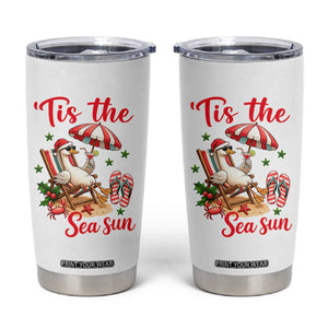 Funny Christmas In July Goose Tumbler Cup Tropical Summer Beach Party TS12 White Print Your Wear