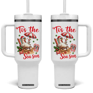 Funny Christmas In July Goose Tumbler With Handle Tropical Summer Beach Party TS12 One Size: 40 oz White Print Your Wear