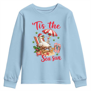 Funny Christmas In July Goose Youth Sweatshirt Tropical Summer Beach Party TS12 Light Blue Print Your Wear