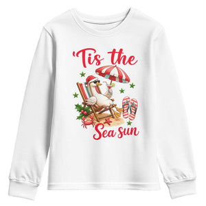 Funny Christmas In July Goose Youth Sweatshirt Tropical Summer Beach Party TS12 White Print Your Wear