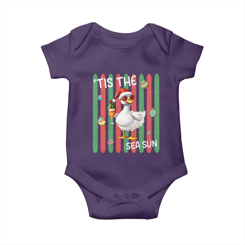 Funny Christmas In July Goose Baby Onesie Tis The Sea Sun TS12 Purple Print Your Wear