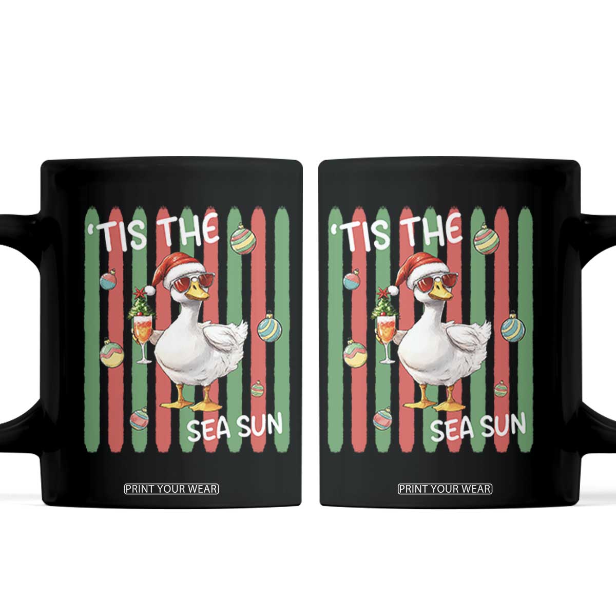 Funny Christmas In July Goose Coffee Mug Tis The Sea Sun