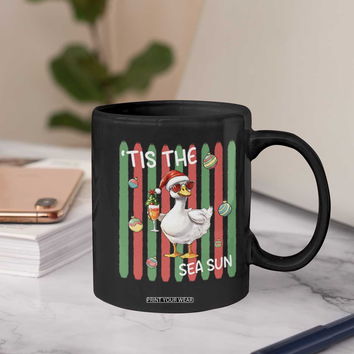 Funny Christmas In July Goose Coffee Mug Tis The Sea Sun