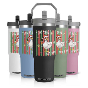 Funny Christmas In July Goose Flip Straw Tumbler Tis The Sea Sun TS12 Print Your Wear