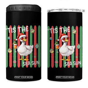 Funny Christmas In July Goose 4 in 1 Can Cooler Tumbler Tis The Sea Sun TS12 One Size: 16 oz Black Print Your Wear