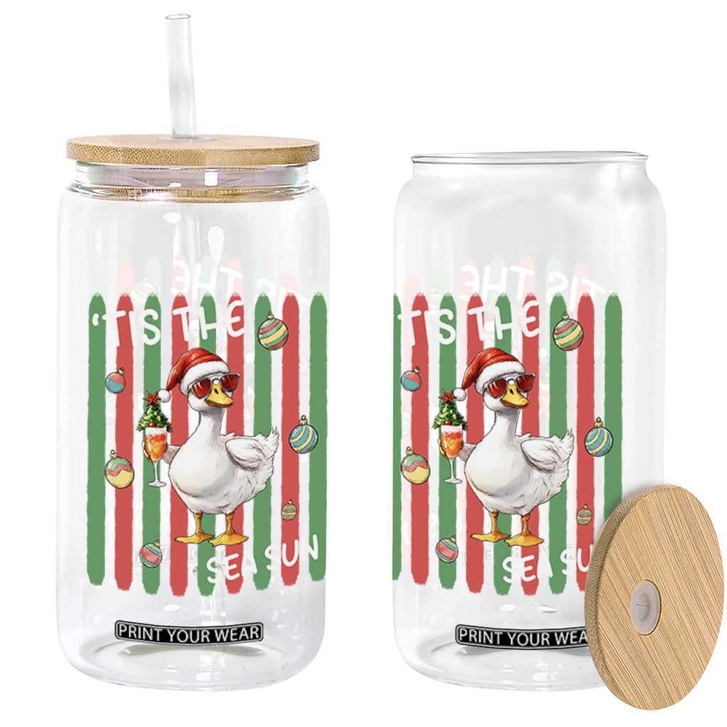 Funny Christmas In July Goose Glass Can Tis The Sea Sun TS12 Print Your Wear