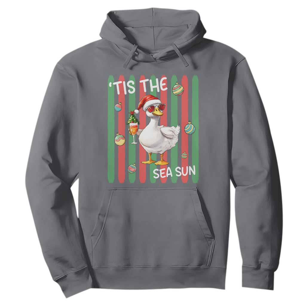 Funny Christmas In July Goose Hoodie Tis The Sea Sun TS12 Charcoal Print Your Wear