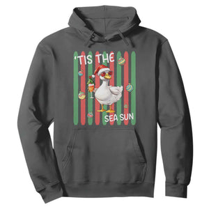 Funny Christmas In July Goose Hoodie Tis The Sea Sun TS12 Dark Heather Print Your Wear