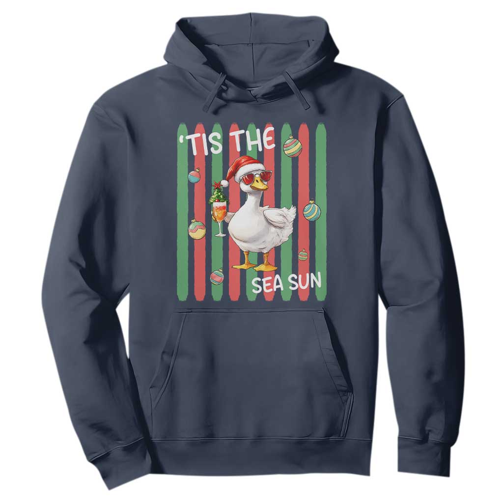Funny Christmas In July Goose Hoodie Tis The Sea Sun TS12 Navy Print Your Wear