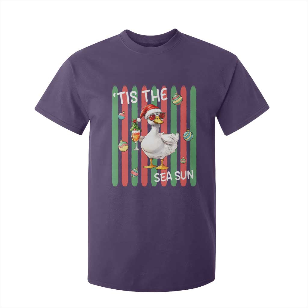Funny Christmas In July Goose T Shirt For Kid Tis The Sea Sun TS12 Purple Print Your Wear