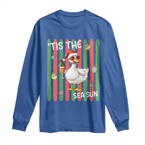 Funny Christmas In July Goose Long Sleeve Shirt Tis The Sea Sun TS12 Royal Blue Print Your Wear