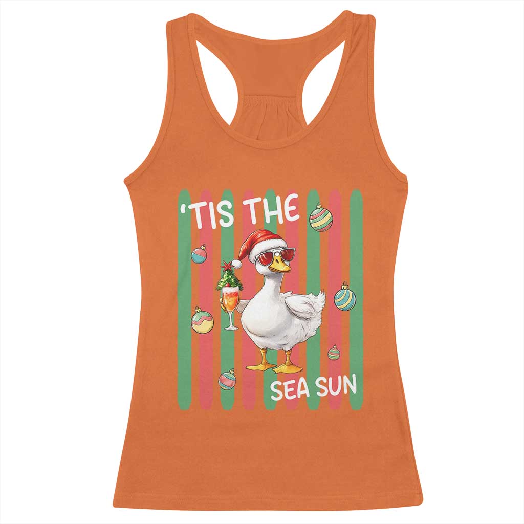 Funny Christmas In July Goose Racerback Tank Top Tis The Sea Sun TS12 Orange Print Your Wear