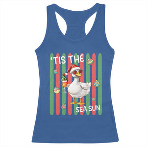 Funny Christmas In July Goose Racerback Tank Top Tis The Sea Sun TS12 Royal Blue Print Your Wear