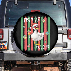 Funny Christmas In July Goose Spare Tire Cover Tis The Sea Sun TS12 No hole Black Print Your Wear