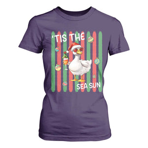 Funny Christmas In July Goose T Shirt For Women Tis The Sea Sun TS12 Purple Print Your Wear